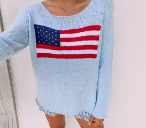 American Flag Lightweight Sweater