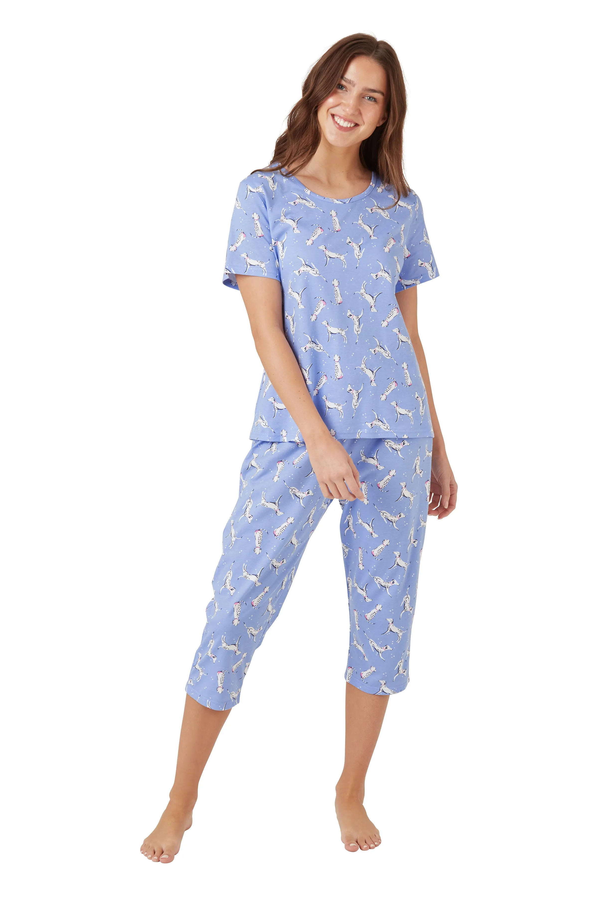 Dotty Dogs Pure Cotton Cropped Pyjama Set