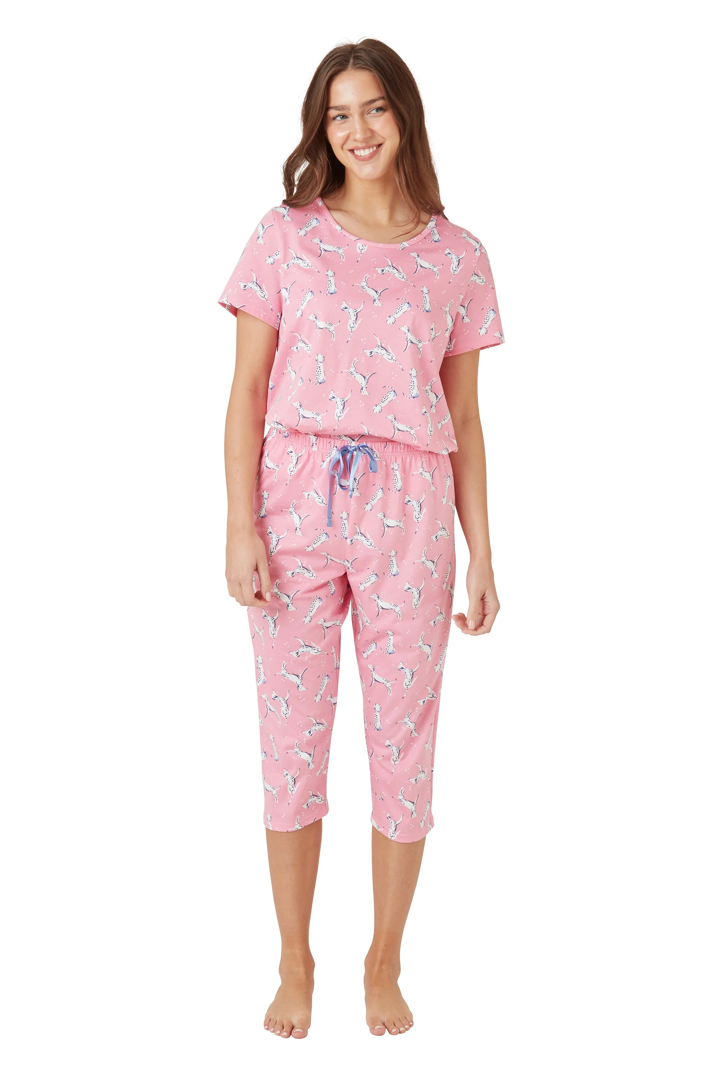 Dotty Dogs Pure Cotton Cropped Pyjama Set