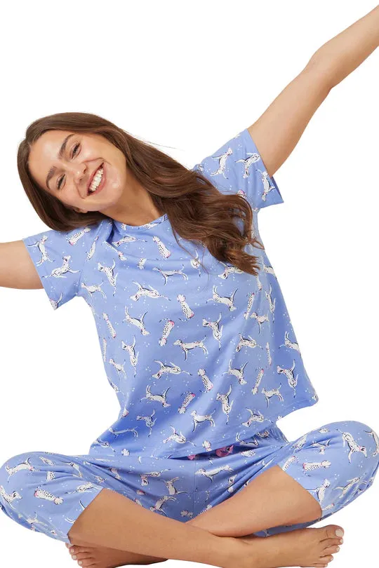 Dotty Dogs Pure Cotton Cropped Pyjama Set