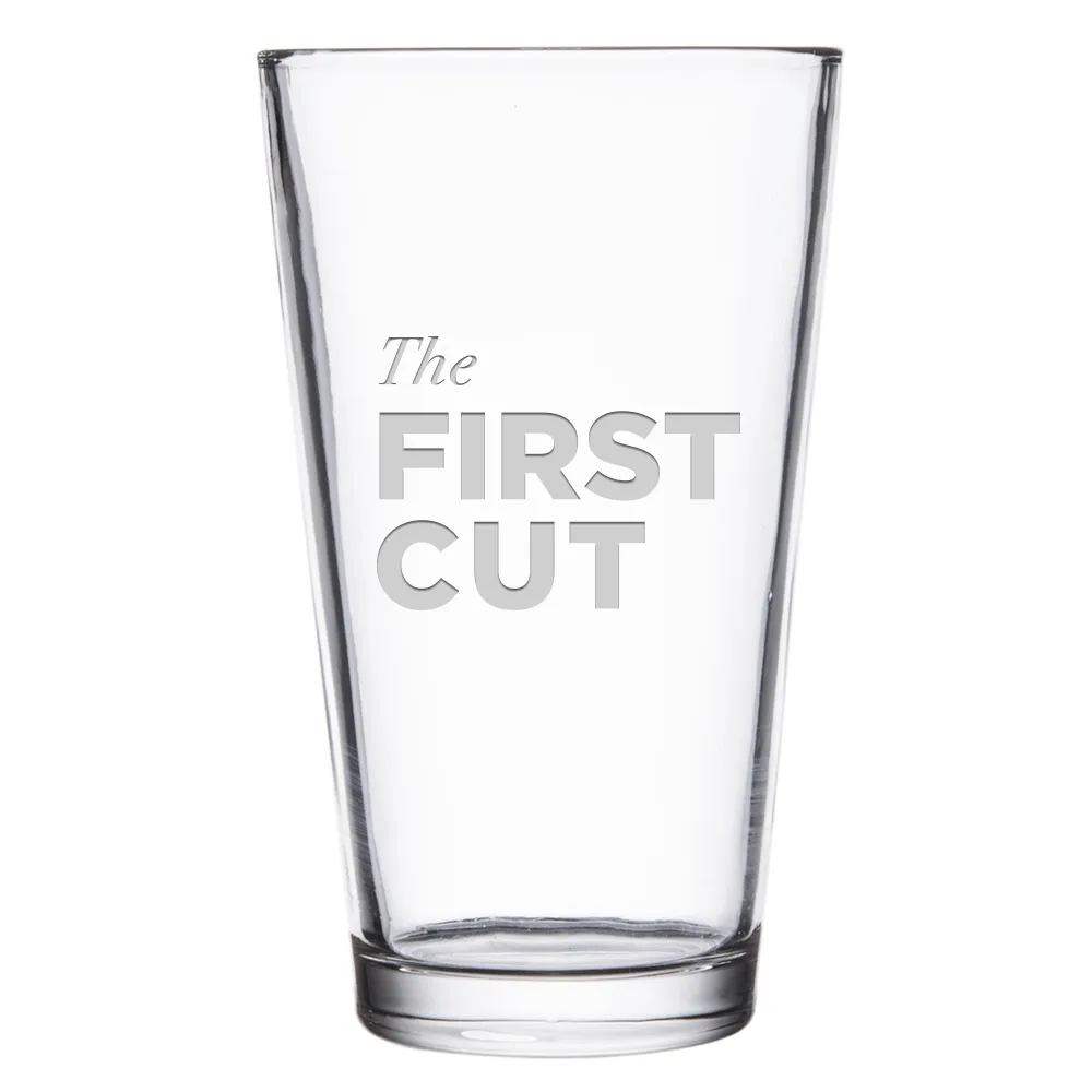 First Cut Golf Podcast Logo Laser Engraved Pint Glass