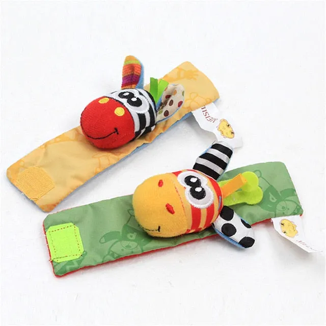 Infant baby toys bebe rattles/socks 2 pcs/set,can make sound,a cute toy for baby.