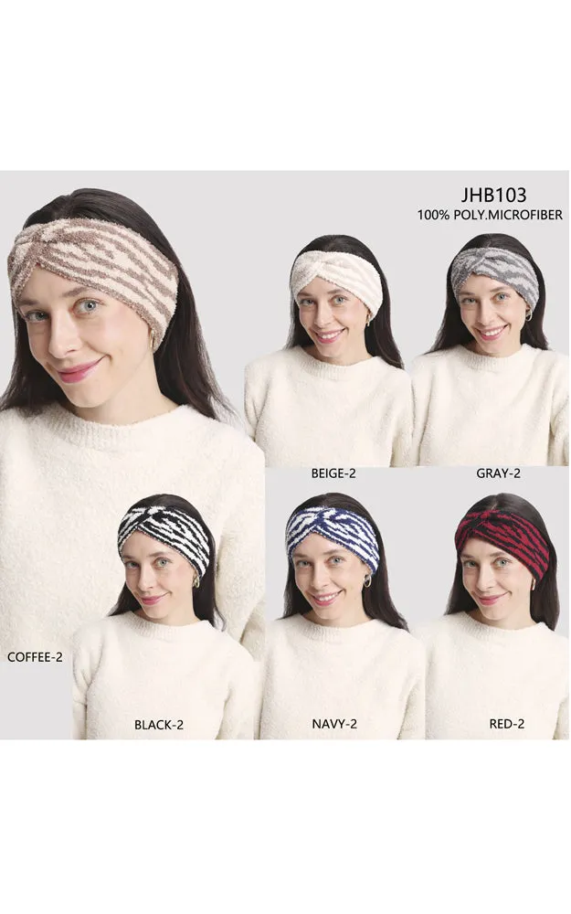 JHB103 Animal Print Luxury Soft Twist Knot Headwrap - 12PC SET