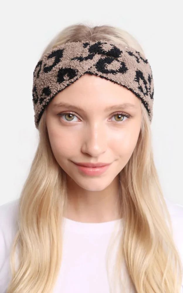 JHB104 Leopard Print Luxury Soft Twist Knot Headwrap - 12PC SET