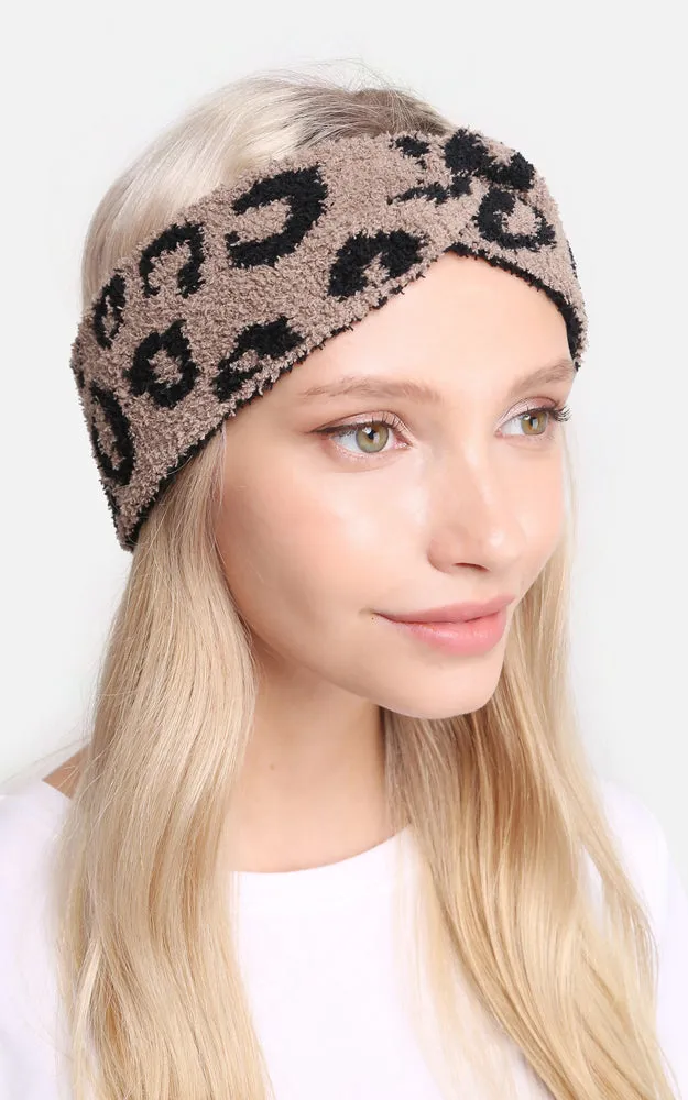 JHB104 Leopard Print Luxury Soft Twist Knot Headwrap - 12PC SET