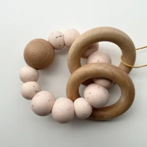 Luna Rattle/Teether - Granite Blush