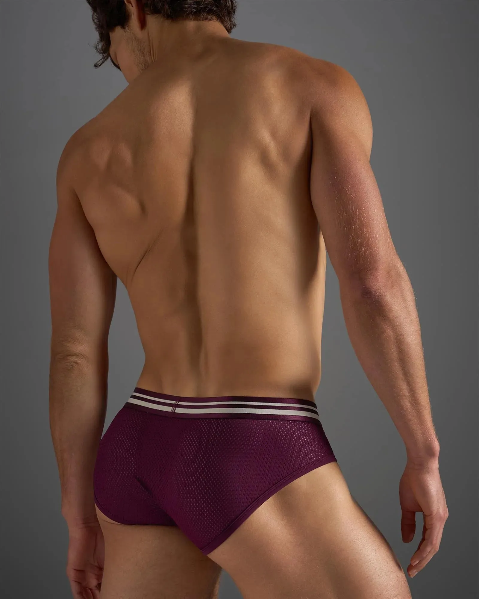 Teamm8 Racer mesh brief eggplant