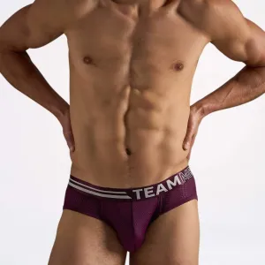 Teamm8 Racer mesh brief eggplant