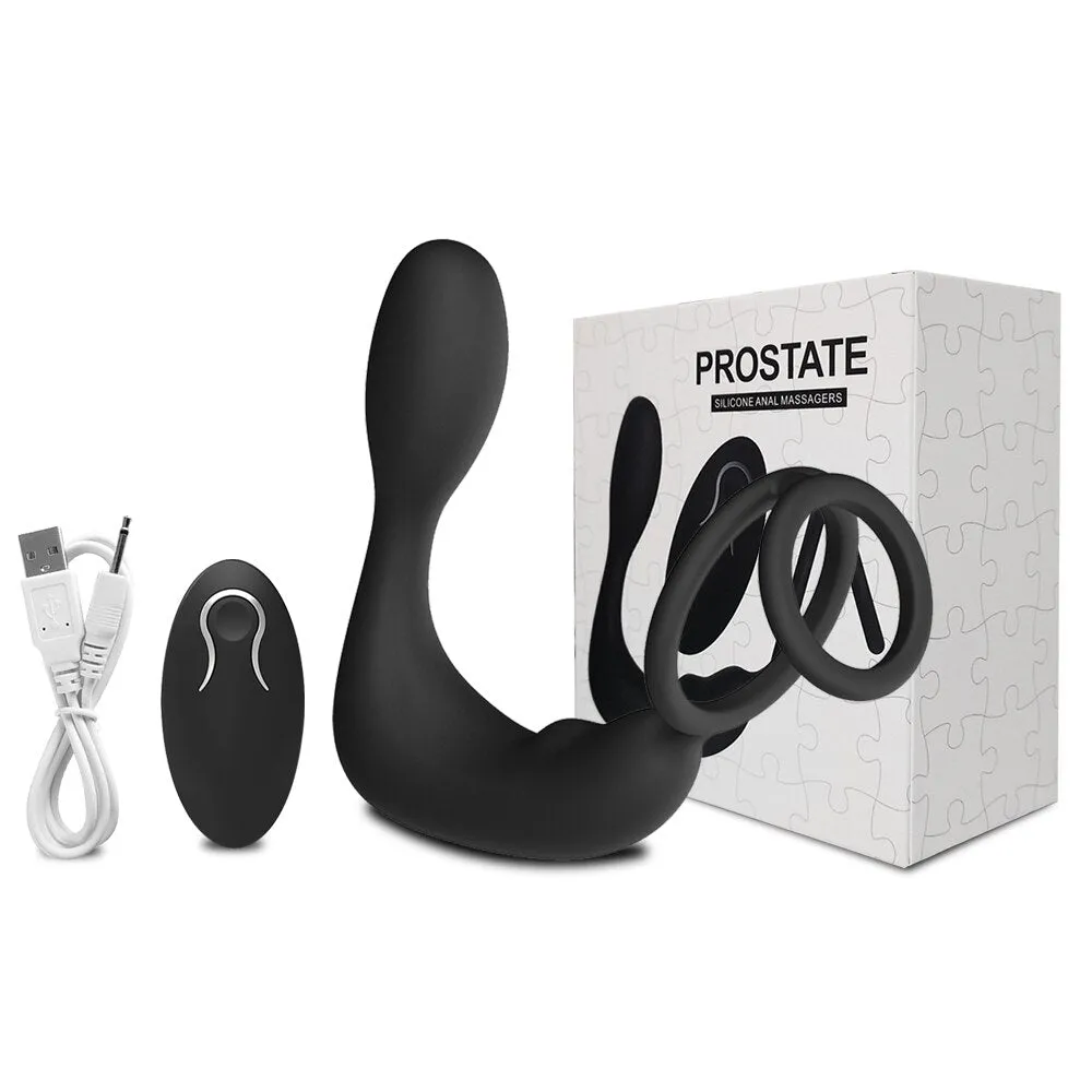 Wireless Remote Control Prostate Massager Anal Vibrator Penis Cock Rings Delay Ejaculation Butt Plug
