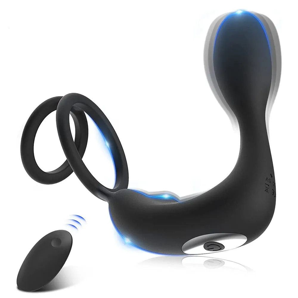 Wireless Remote Control Prostate Massager Anal Vibrator Penis Cock Rings Delay Ejaculation Butt Plug