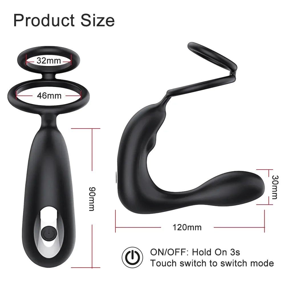 Wireless Remote Control Prostate Massager Anal Vibrator Penis Cock Rings Delay Ejaculation Butt Plug