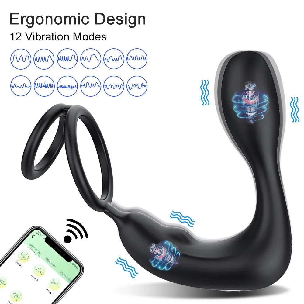Wireless Remote Control Prostate Massager Anal Vibrator Penis Cock Rings Delay Ejaculation Butt Plug