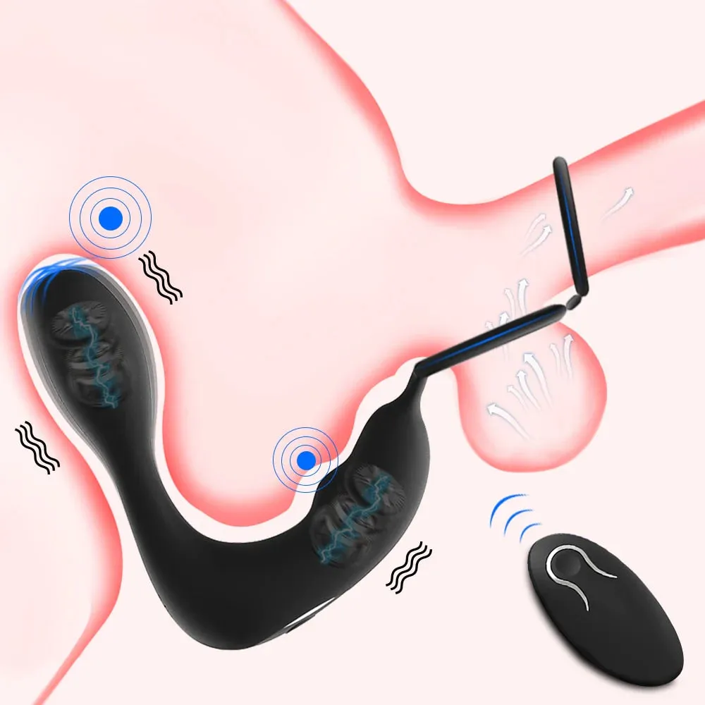 Wireless Remote Control Prostate Massager Anal Vibrator Penis Cock Rings Delay Ejaculation Butt Plug